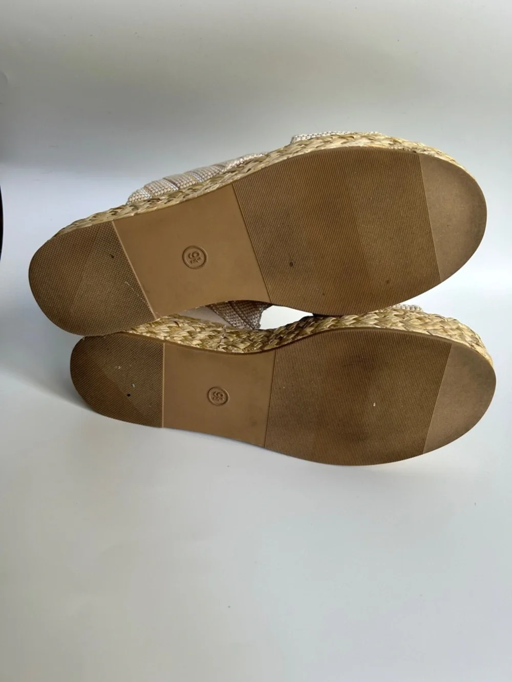 Universal Thread Desi Woven Crisscross Platform Slide Sandals - Cream